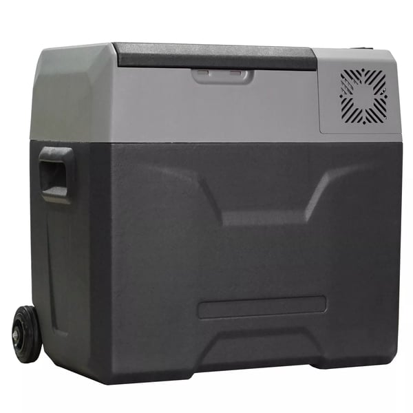 HOMCOM 50L Bilkøleskab, Elektrisk Kompressor Køleboks til Camping og Rejser, 12/24V DC & 110-240V AC, Grå