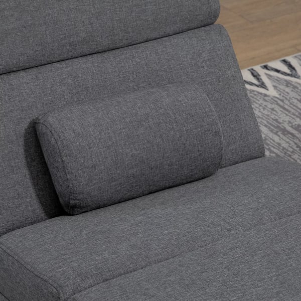 Liggestol med Massagefunktion Relaxstol i Mørkegrå Polyester med Fjernbetjening – Elektrisk Loungestol med 5 Massagetilstande og Varme (Max 150