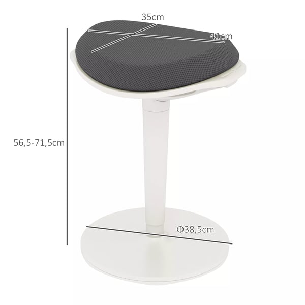 Ergonomisk Siddende Hocker, Hjdejusterbar Kontorstol, Mesh, Grå