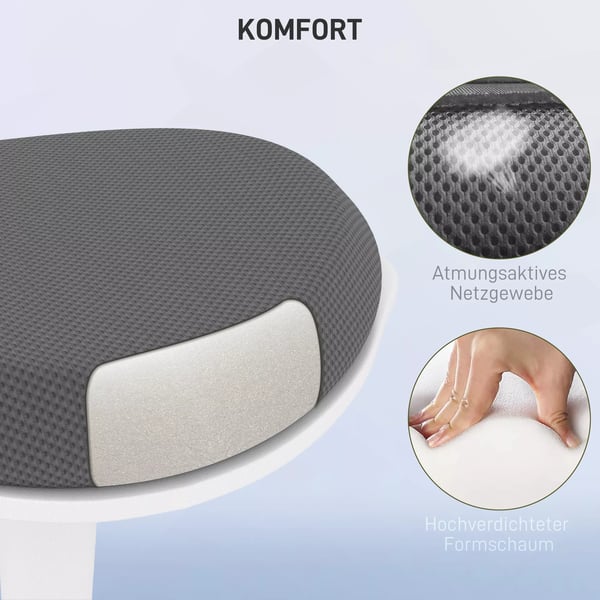 Ergonomisk Siddende Hocker, Hjdejusterbar Kontorstol, Mesh, Grå