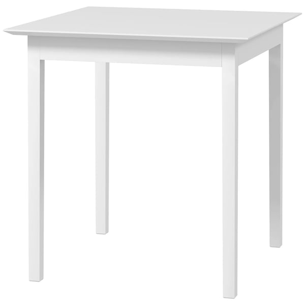 HOMCOM Firkantet Spisebord til 2 personer, Hvidt fyrretræ, 75 x 75 x 76 cm