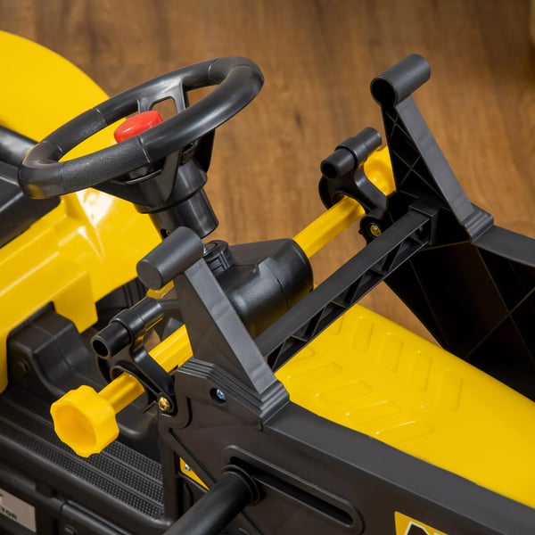 HOMCOM pedaltraktor med anhænger, pedalkøretøj med skovl, børnetraktor til børn fra 3 år, gul