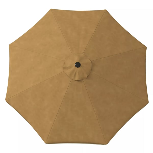 Outsunny parasol, Ø265 cm terrasseparasol med frynser, vippelig strandparasol med 8 ribber, til have, altan, khaki
