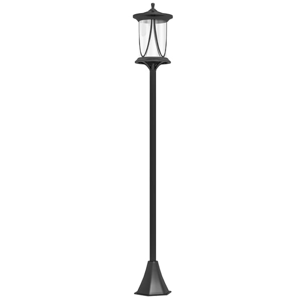 Outsunny Solcelle Havefakkel Sort 127cm IP44 LED Vandtæt Stibelys med Lyssensor
