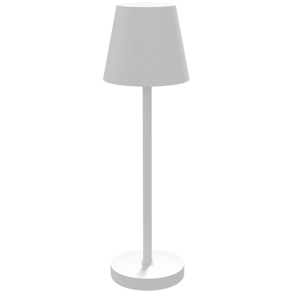 HOMCOM bordlampe genopladelig USB-bordlampe med 3 lysfarver, bærbar USB-natlampe med touch-kontakt til stuen, metal, hvid