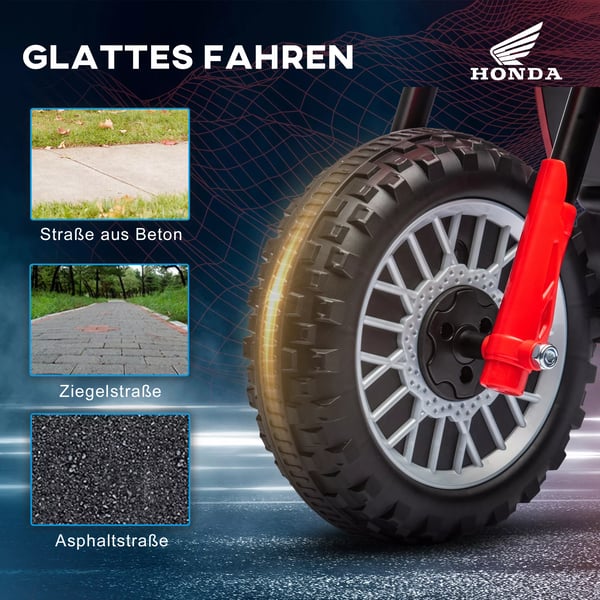 HOMCOM Honda CRF450RL sähkömoottoripyörä lapsille, 6V, punainen