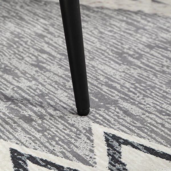 HOMCOM Pouf Firkantet Skammel Lysegrå med Kashmir-look, Stålben, Polyester - 42x42x47 cm