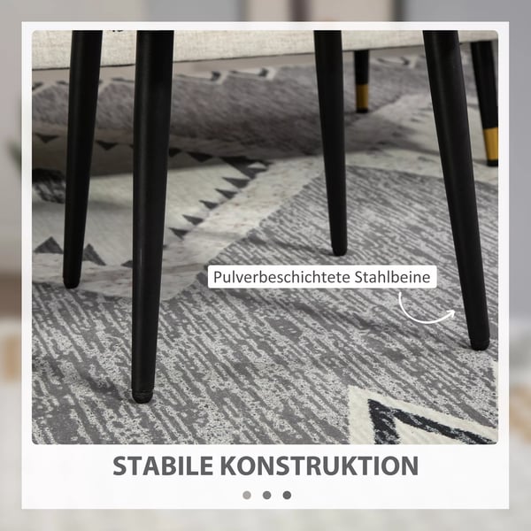 Firkantet Puf Fodskammel i Mørkegrå Polyester og Stålben - Elegant og Komfortabel