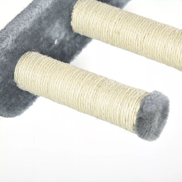 PawHut Klättervägg för Katter i 4 Delar – Grå Spånskiva & Polyester
