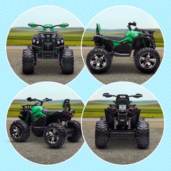 Elektrisk Børne Quad Grøn - 12V med MP3 og Lys