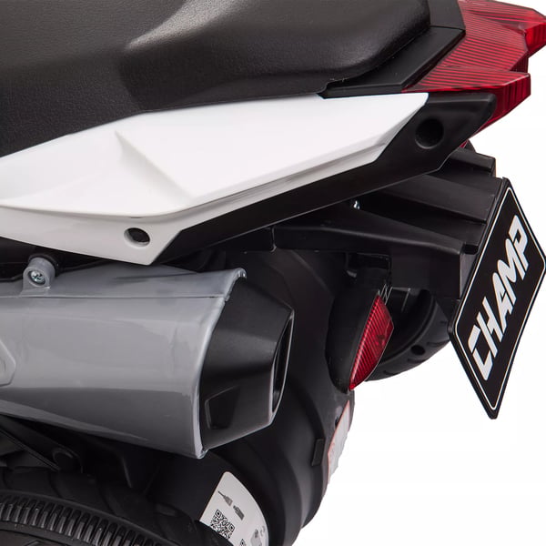 HOMCOM Børnemotorcykel 6V - Elektrisk Legetøjskøretøj med Lys & Lyd - Rød/Sort Plastik/Metal