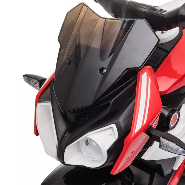 HOMCOM Børnemotorcykel 6V - Elektrisk Legetøjskøretøj med Lys & Lyd - Rød/Sort Plastik/Metal