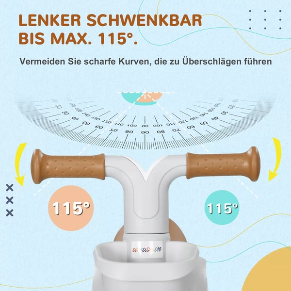 AIYAPLAY Balanscykel för små barn (1-3 år) - Grön/Vit