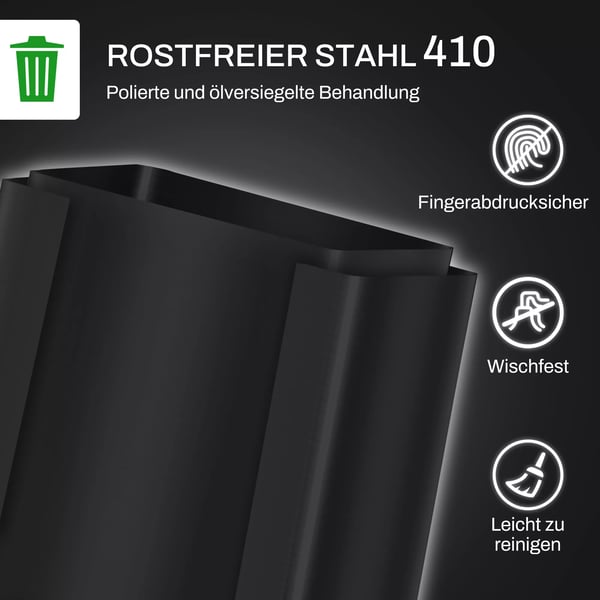 HOMCOM Skraldespand 2 x 25L Sort - Affaldsspand med Låg, Fodpedal, Rustfrit Stål/Plastik