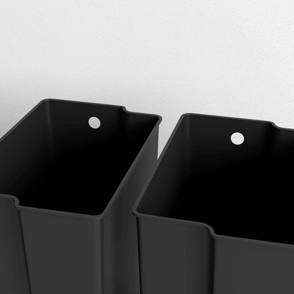 HOMCOM Skraldespand 2 x 25L Sort - Affaldsspand med Låg, Fodpedal, Rustfrit Stål/Plastik