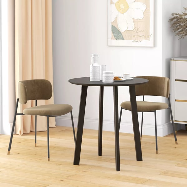 HOMCOM Spisebord Rundt Sort MDF/Stål 72x75cm