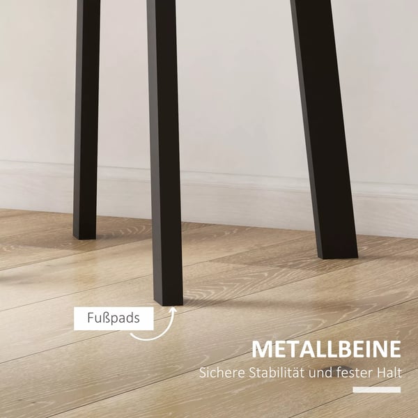 HOMCOM Spisebord Rundt Sort MDF/Stål 72x75cm