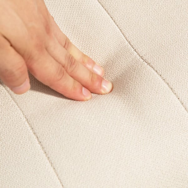 HOMCOM Gyngestol, Blød Polstret Gyngestol m. Lændepude, Sidelomme, Hvilestol m. Træramme, Beige Polyester