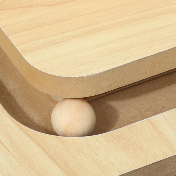 PawHut 3-i-1 Kradsetræ 87cm Eg MDF med Sisal og Legetøjsbold til Katte