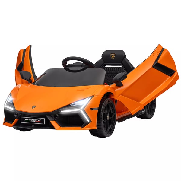 AIYAPLAY Lamborghini Revuelto 12V Elbil til Børn – Orange Licenseret Legetøjsbil med Fjernbetjening, Musik & Lys
