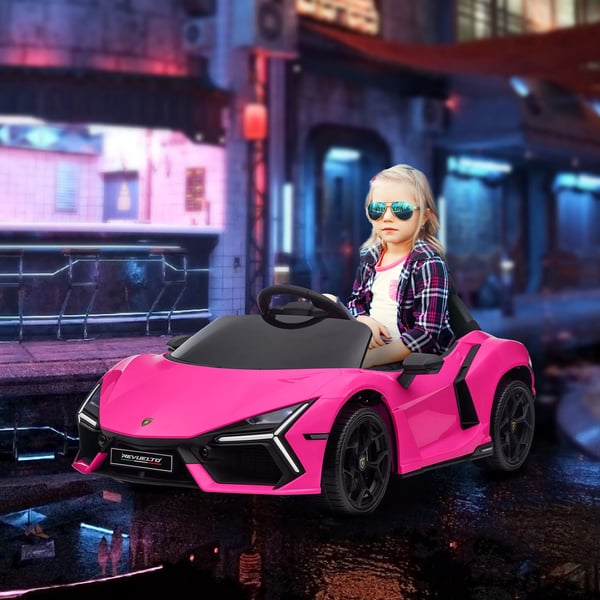 AIYAPLAY Lamborghini Revuelto 12V lasten sähköauto, Vaaleanpunainen