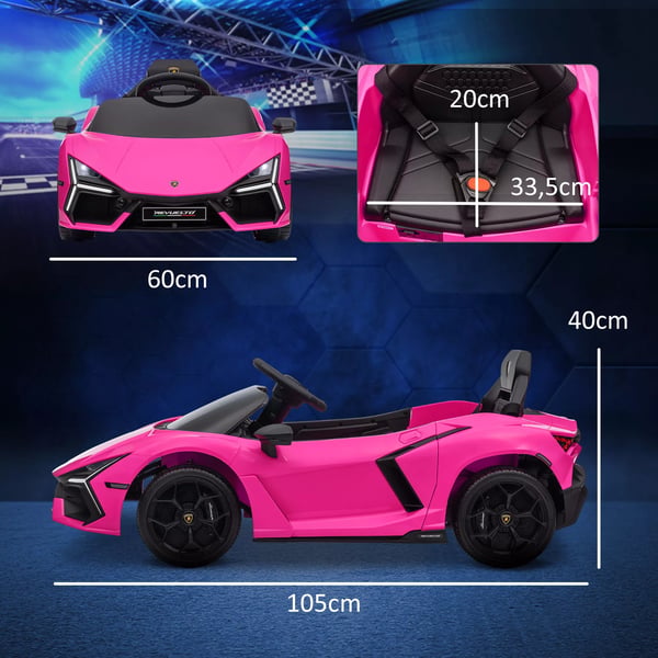 AIYAPLAY Lamborghini Revuelto 12V lasten sähköauto, Vaaleanpunainen