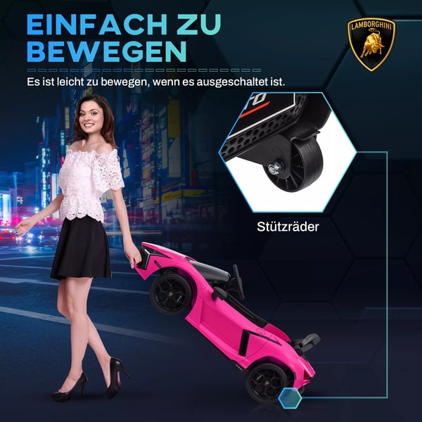 AIYAPLAY Lamborghini Revuelto 12V lasten sähköauto, Vaaleanpunainen
