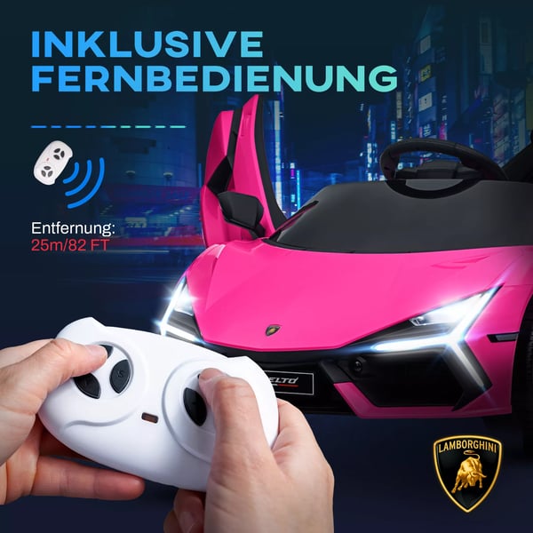 AIYAPLAY Lamborghini Revuelto 12V lasten sähköauto, Vaaleanpunainen