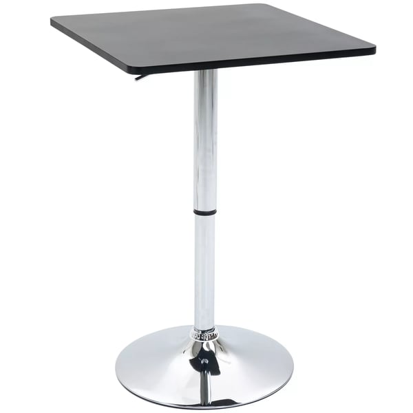 HOMCOM Bartable höjdjusterbar med roterbar skiva, svart, 60x60x69-93 cm