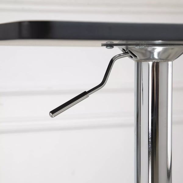 HOMCOM Barbord Hxjdejusterbar med Drejelig Bordplade, Sort Metal & MDF, 60x60x69-93 cm