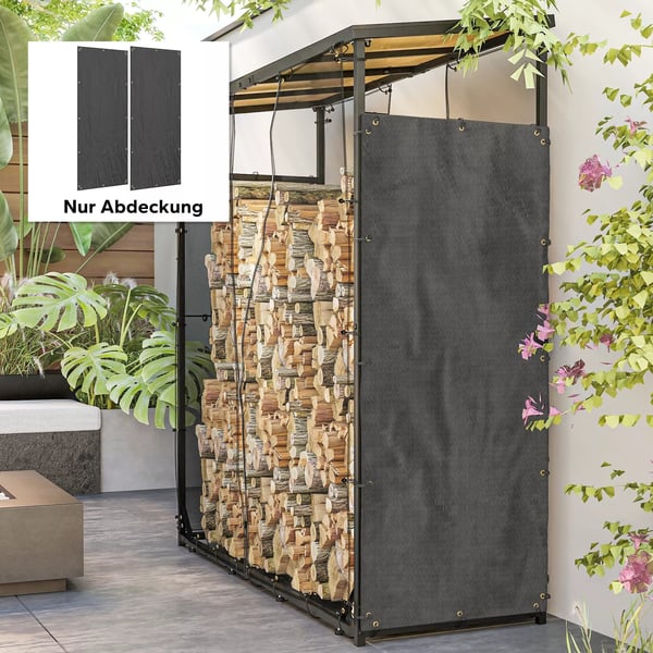 Outsunny 2 stk. Brændebække, Vandtæt 600D Oxfordpolyester, Sort, 148 x 62 cm