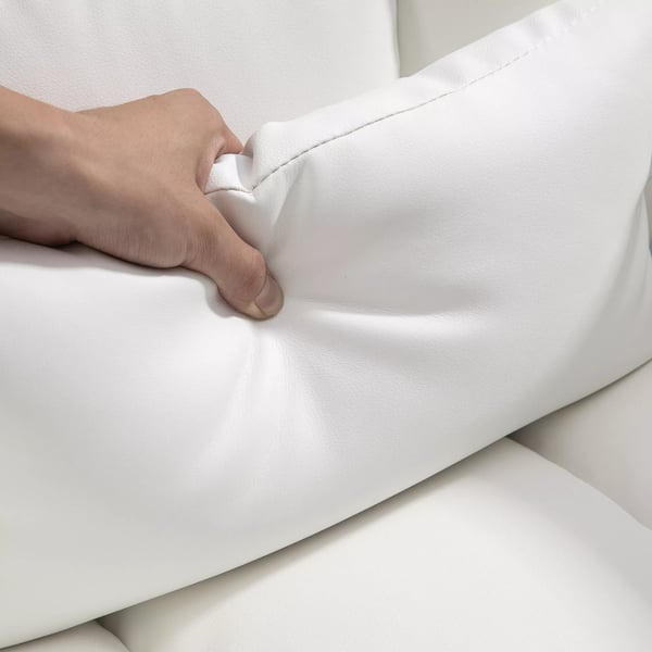 HOMCOM kontorstol, ergonomisk, hvid kunstlæder, med fodstøtte og lændestøtte