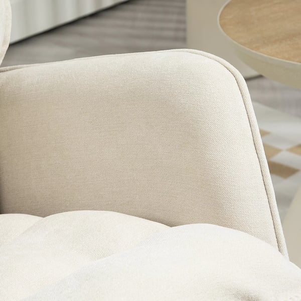 HOMCOM Gyngestol beige chenille, hyggelig lænestol med armlæn, 120kg
