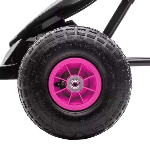 HOMCOM Gokart til brn - Kraftdrevet Pedalbil med Justerbart Sde, Hndbremse - Rosa/Sort