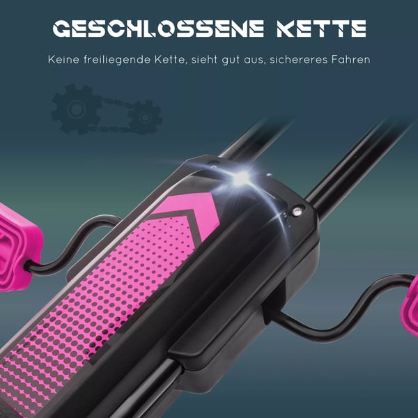 HOMCOM Gokart til brn - Kraftdrevet Pedalbil med Justerbart Sde, Hndbremse - Rosa/Sort