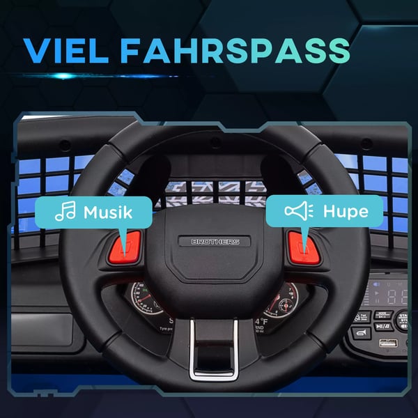 AIYAPLAY 12V Børne Elbil Terrængbil, Blå, 3-5 km/t med Musik, Affjedring - Perfekt til børn 3-6 år