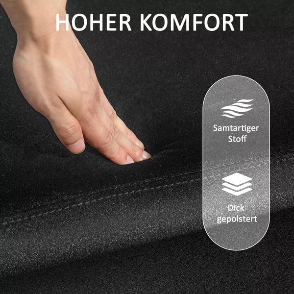 HOMCOM bænk, polstret bænk med opbevaring, kistebænk, stof, metal, gummitræ, skum, sort, 100 x 40 x 42 cm