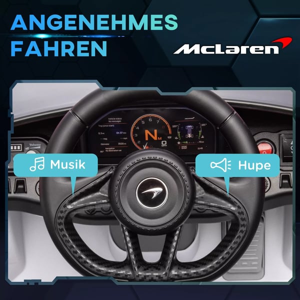 AIYAPLAY Børne Elbil 12V - Hvid, med Fjernbetjening, Musik & Lys