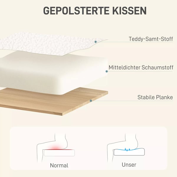 HOMCOM kontorstol i cremefarvet polyester med justerbar hjde og 360° drejefunktion