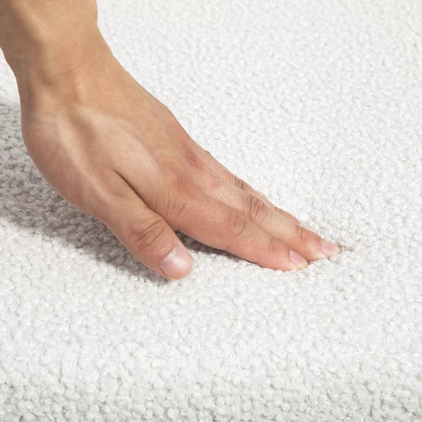 HOMCOM kontorstol i cremefarvet polyester med justerbar hjde og 360° drejefunktion