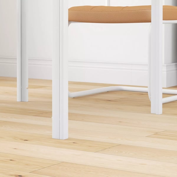 HOMCOM Spisebord 75x75cm, Hvidt bord af hærdet glas, køkkenbord til 4 personer, max. 80kg