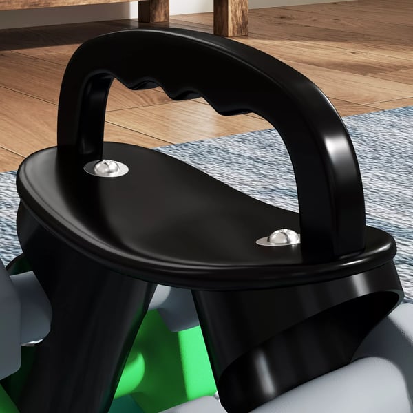 SPORTNOW 6-delt Håndvægtsæt med Stativ - 3, 4, 5 kg par - Metal/Plast - Grå/Grøn/Turkis