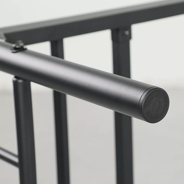 Metal Senge Ramme 200x90 cm - Sort Foldbar Sengebund med Opbevaring