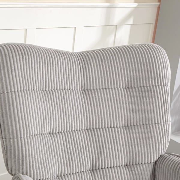 HOMCOM Gyngestol Lysegrå, Komfortabel Loungestol med Træstel og Polstring, 98x71x101 cm