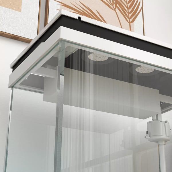 PawHut Akvarium 41L Glas med LED-lys og Filtersystem - Hvid