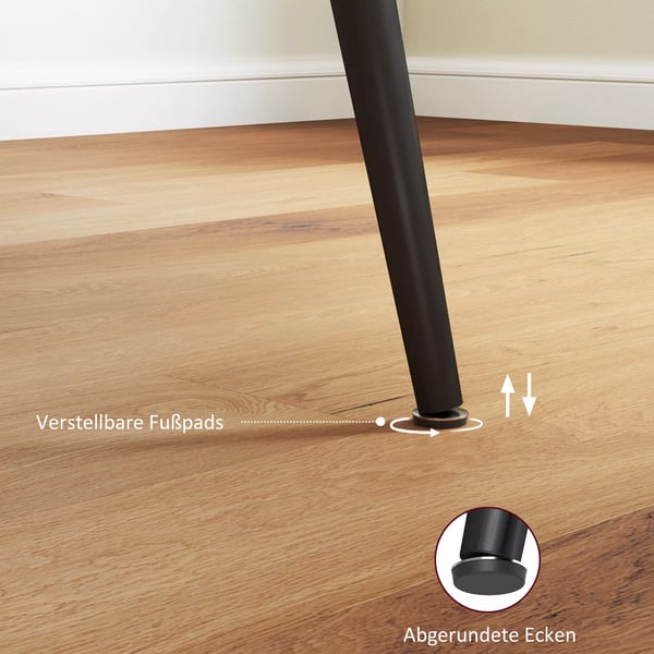 HOMCOM Udtrækkeligt Spisebord 120/160 x 75 cm i Naturtræ og Stål - Ideel til 6-8 Personer