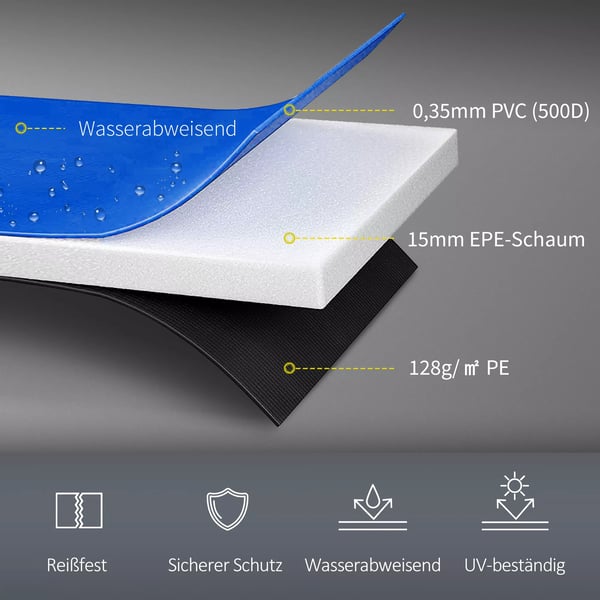 HOMCOM trampolins tilbehørssæt til kantpolstring og sikkerhedsnet, Ø 366 cm, PVC/PE, rød/gul/blå