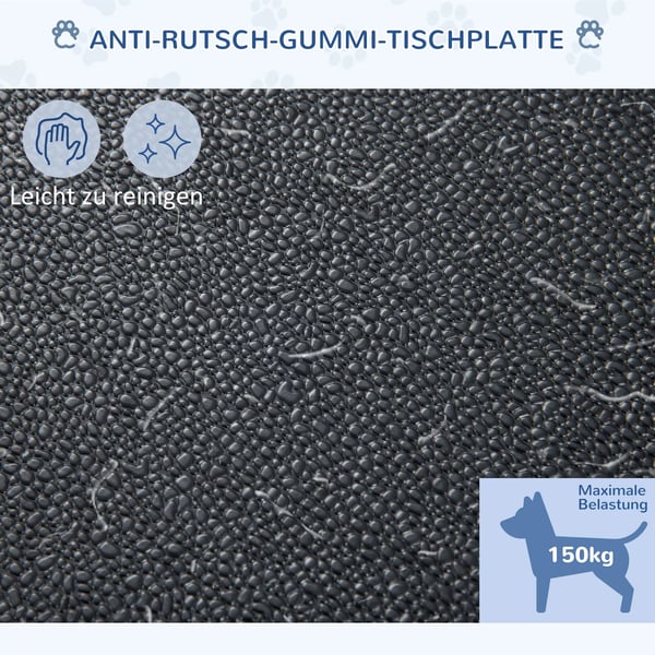 PawHut Trimmebord Hund Hundesalon Hjdejusterbar Sort Gummi, Stl