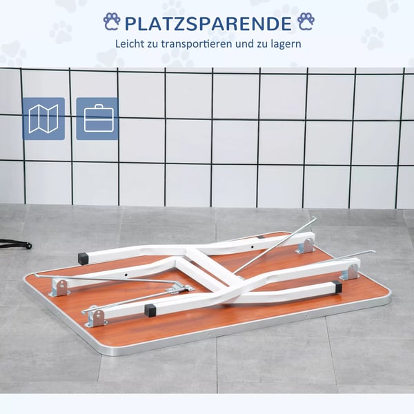 PawHut Trimmebord Hund Hundesalon Hjdejusterbar Sort Gummi, Stl