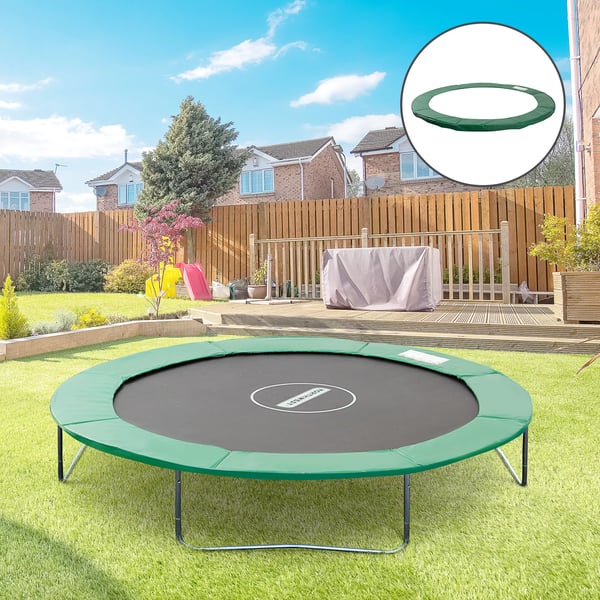 kantbeskyttelse trampolintilbehør, Ø 244 cm, vejrbestandig, PVC PE, grøn